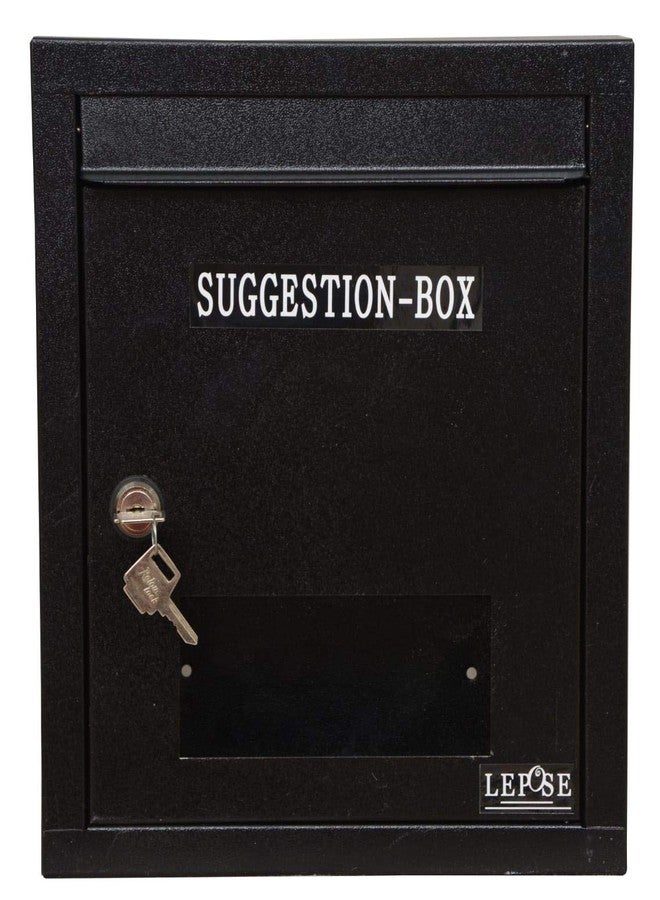 LEPOSE صندوق بريد ليبوس للمنزل، حامل جداري، رف معدني جداري، صندوق بريد، صندوق بريد خارجي، قطع ديكور منزلي (صندوق اقتراحات أسود) - Image 2